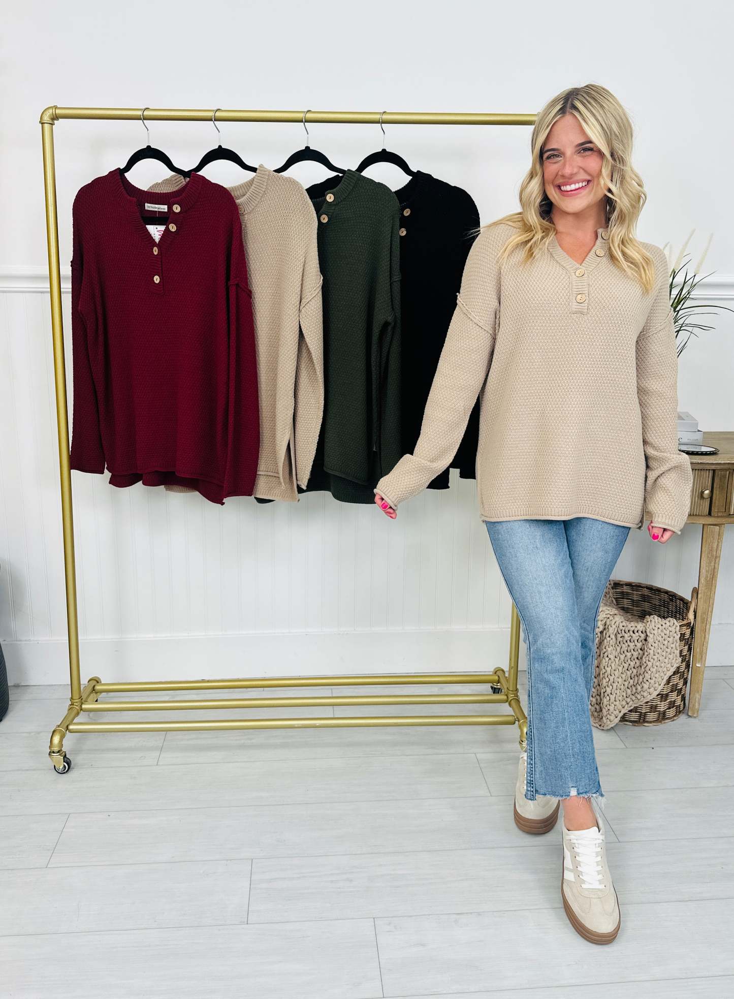 Reset Button Sweater In Multiple Colors