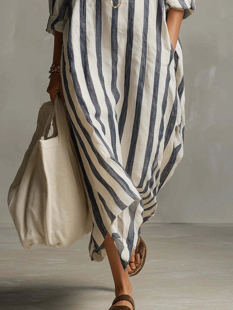 Elegant Long Shirt Dress Comfort Fit Button Down Maxi Dress Casual Lapel Collar Long Sleeve Dress