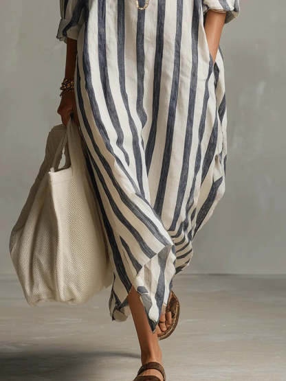 Elegant Long Shirt Dress Comfort Fit Button Down Maxi Dress Casual Lapel Collar Long Sleeve Dress