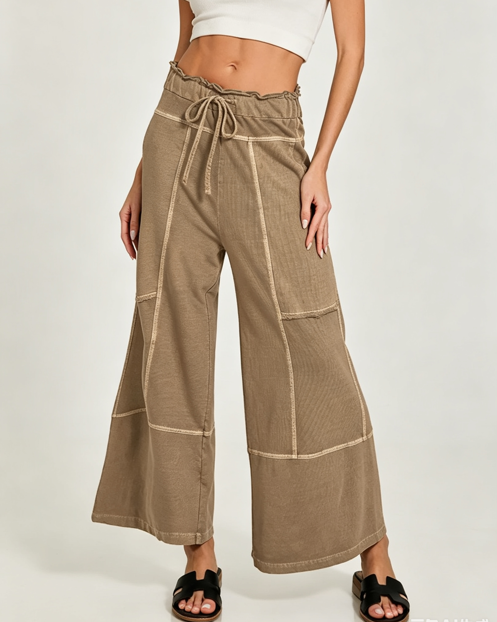 Women's Casual Oversized Fleece Sweatpants Long Elastic Waist Slouchy Joggers