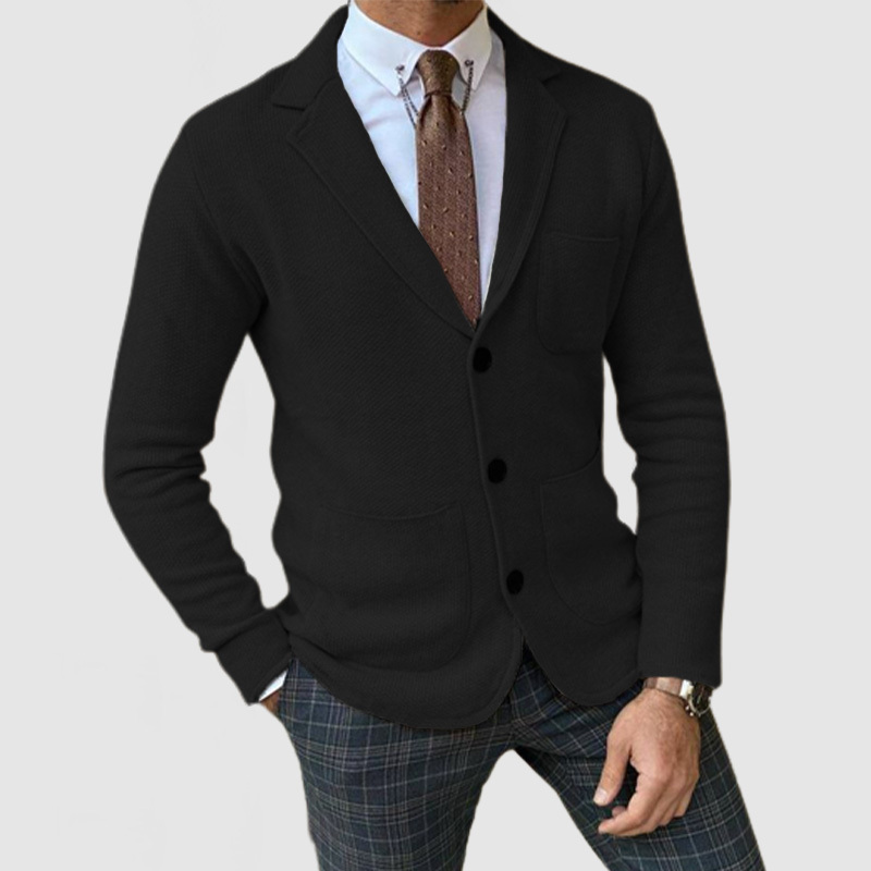CLEARANCE SALE🔥 Men's Elegant Lapel Long Sleeve Knit Jacket