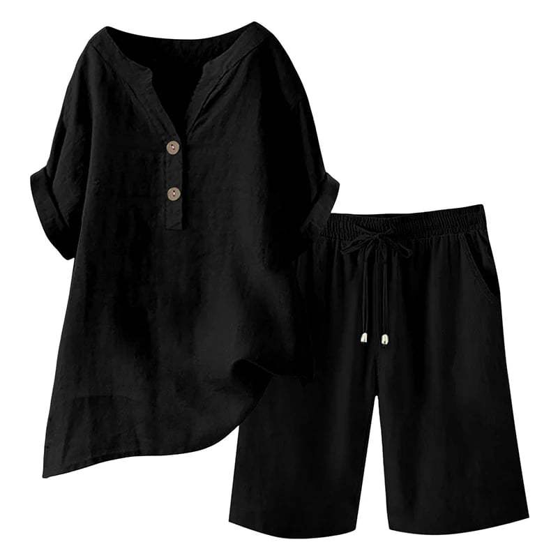 🔥Limited-time offer-Women's Cotton Linen 2-Piece Outfit Set