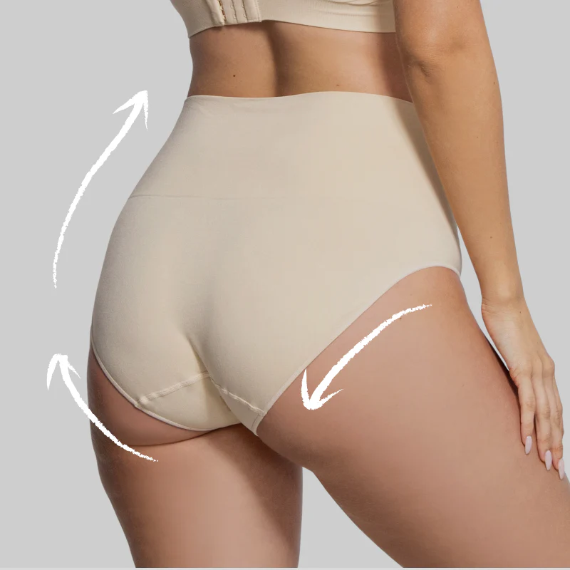 Smoothing At Waist Brief High-Waisted Cotton Tummy Control Panties (5-Pack) - Plus Size Breathable Shaping Underwear