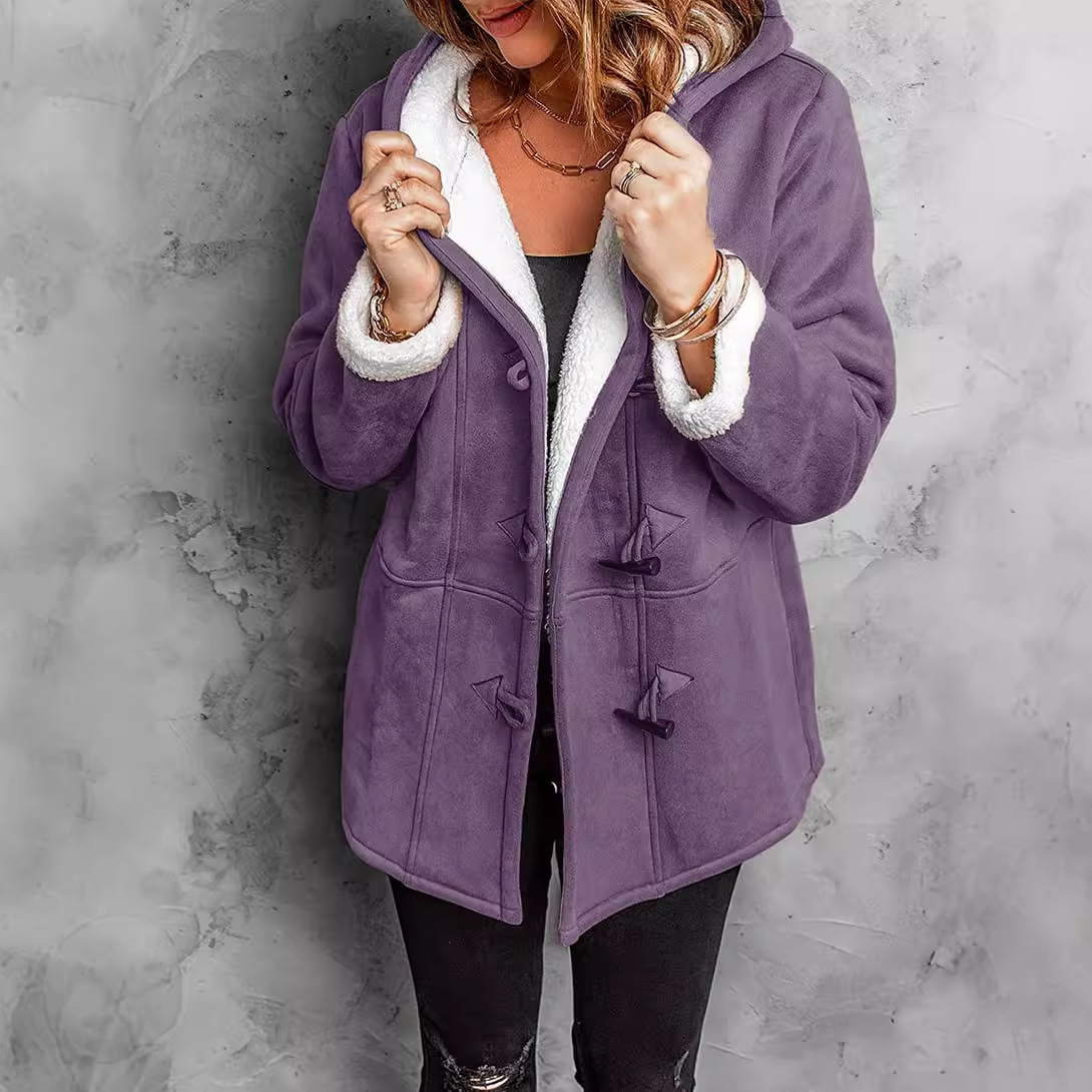 Women's Casual Wool Hooded Coat