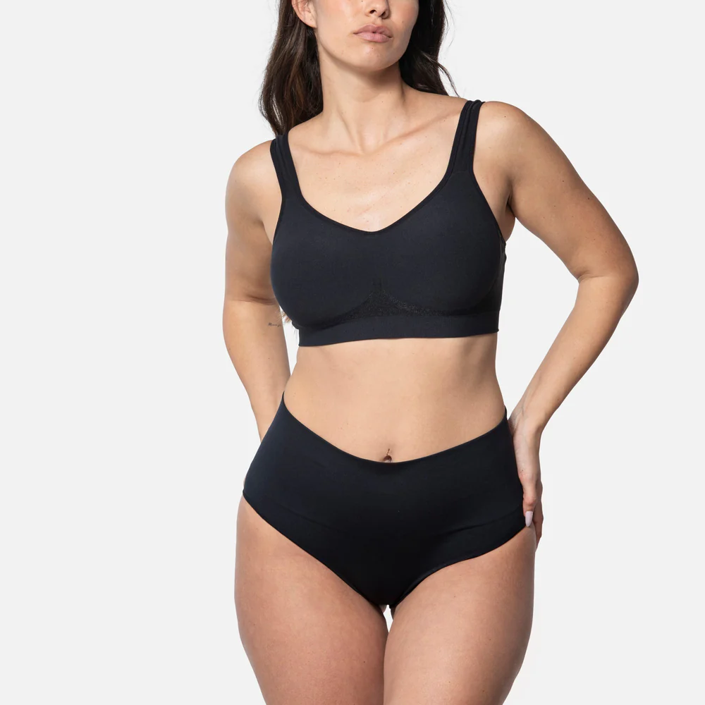 Smoothing At Waist Brief High-Waisted Cotton Tummy Control Panties (5-Pack) - Plus Size Breathable Shaping Underwear