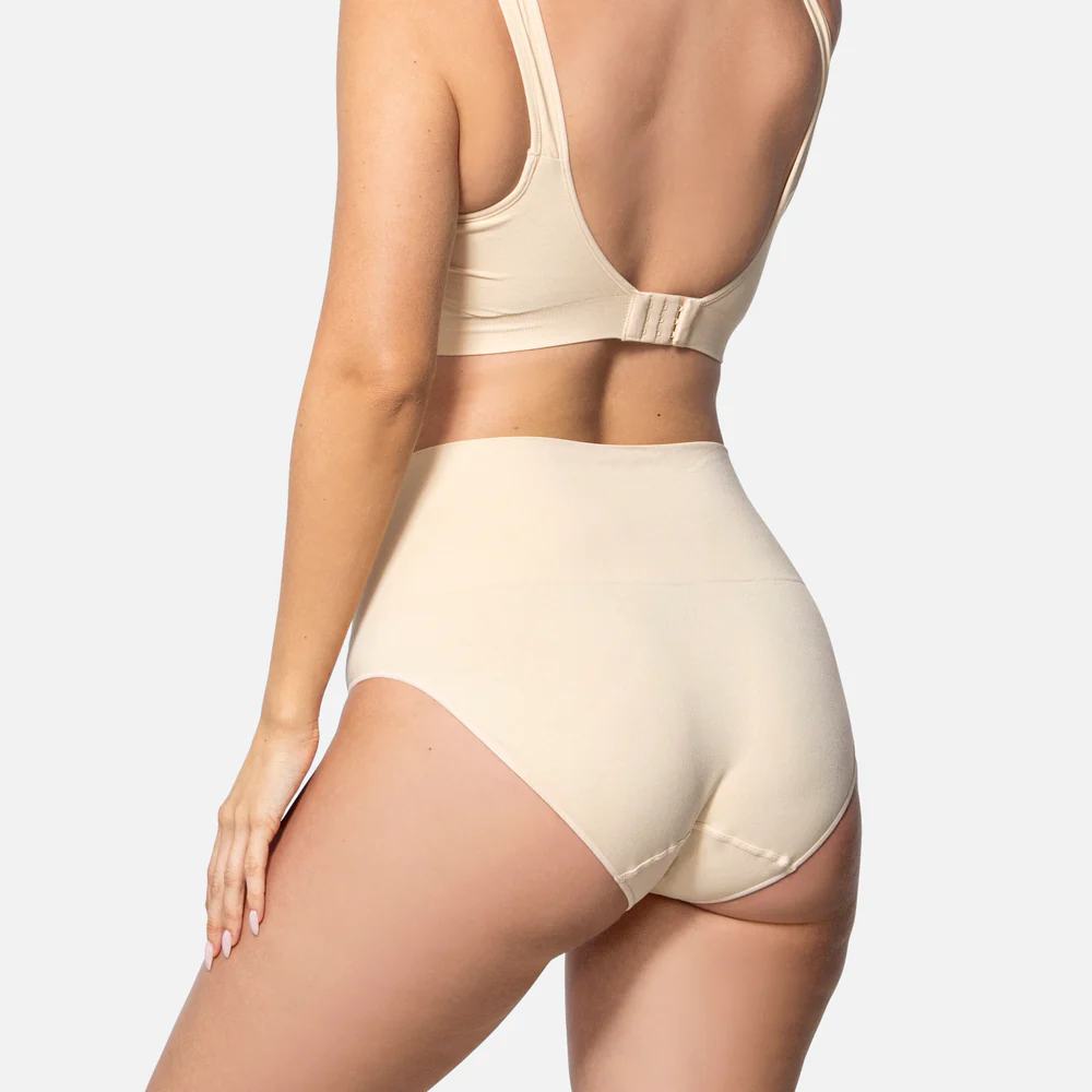 Smoothing At Waist Brief High-Waisted Cotton Tummy Control Panties (5-Pack) - Plus Size Breathable Shaping Underwear