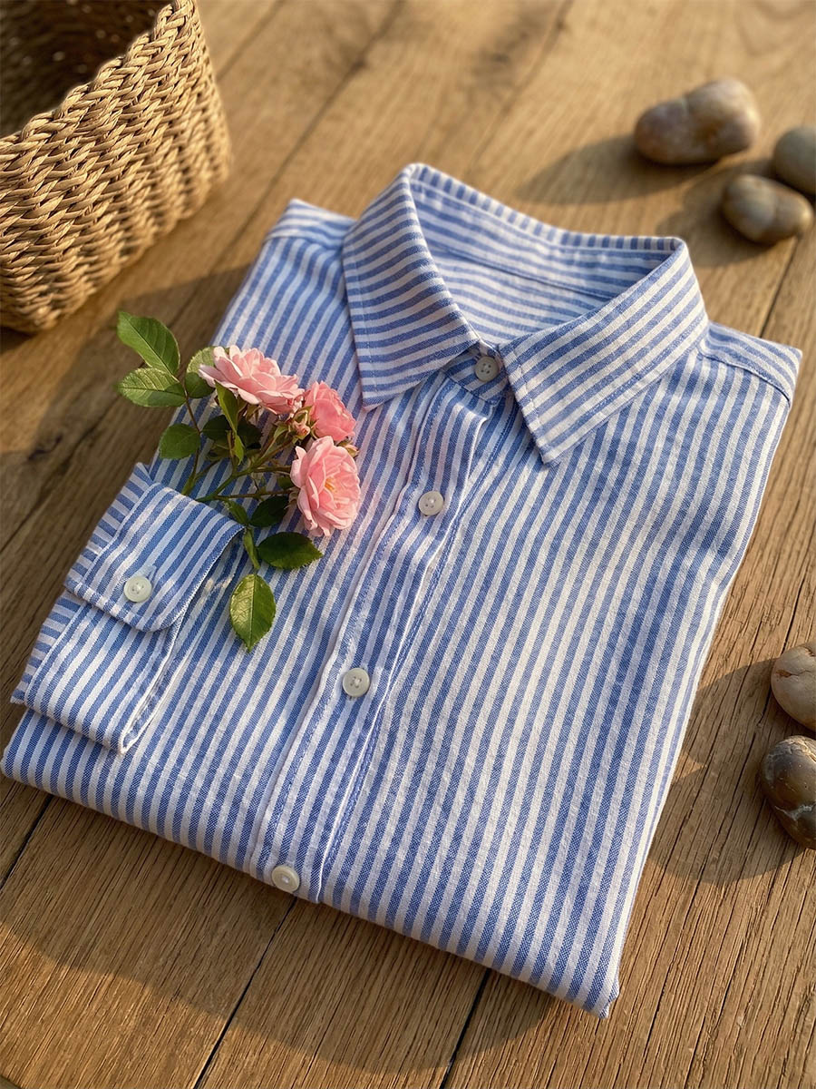 New Arrivals🔥 Striped Lapel Button Down Shirt Jumpsuit
