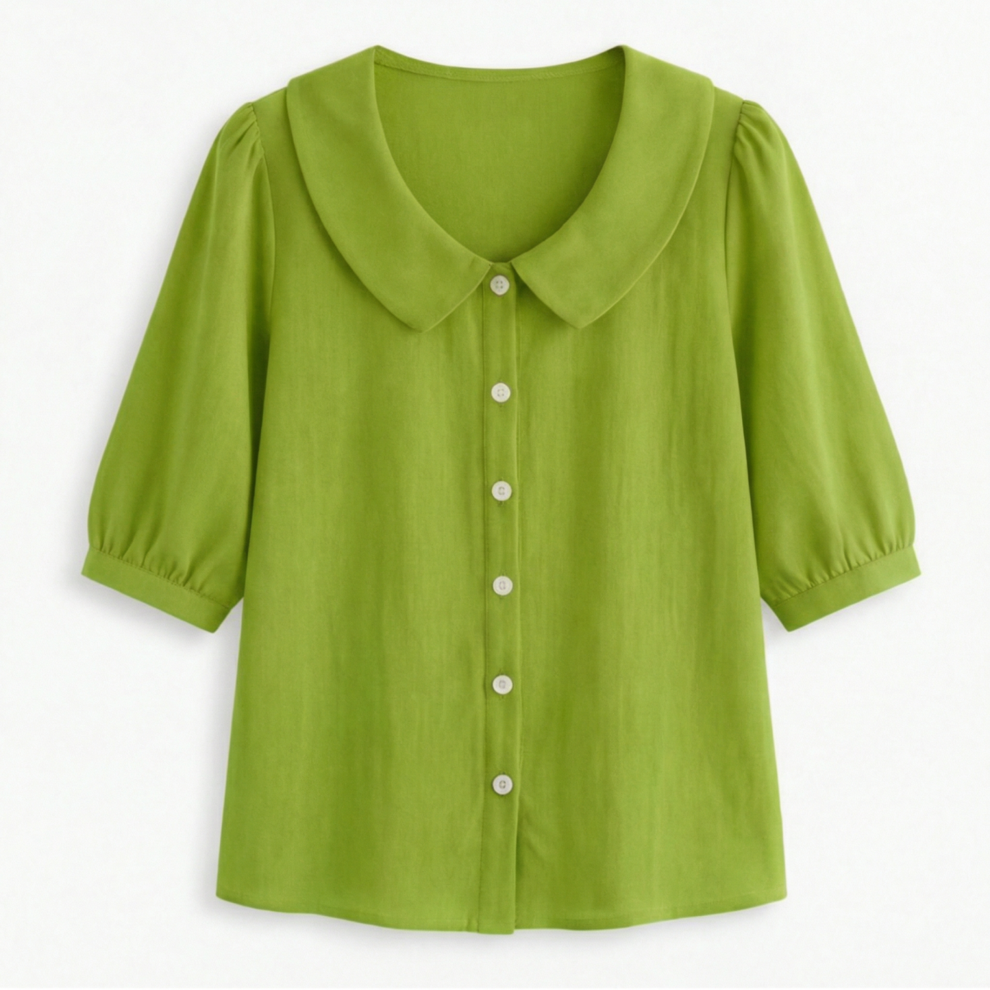 Retro Peter Pan Collar Button Up Blouse