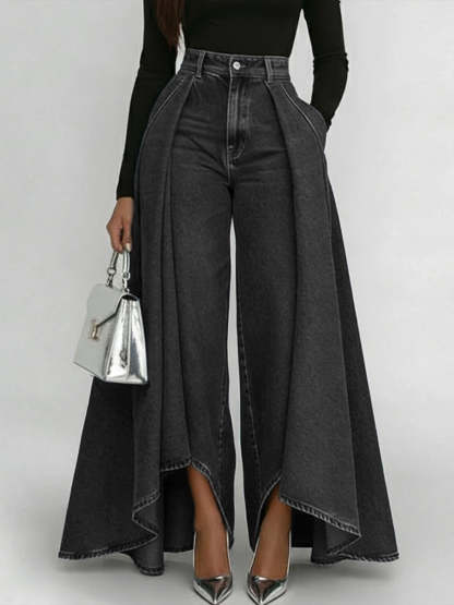 Women's High-Waisted Relaxed Wide-Leg Jeans – Effortless Everyday Comfort