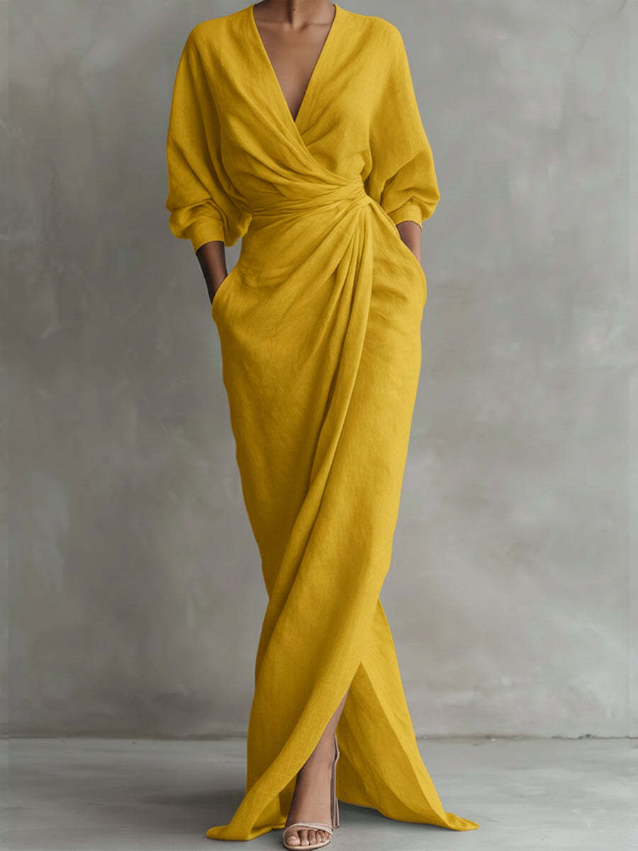 Women's Linen And Cotton Extra-long Dress