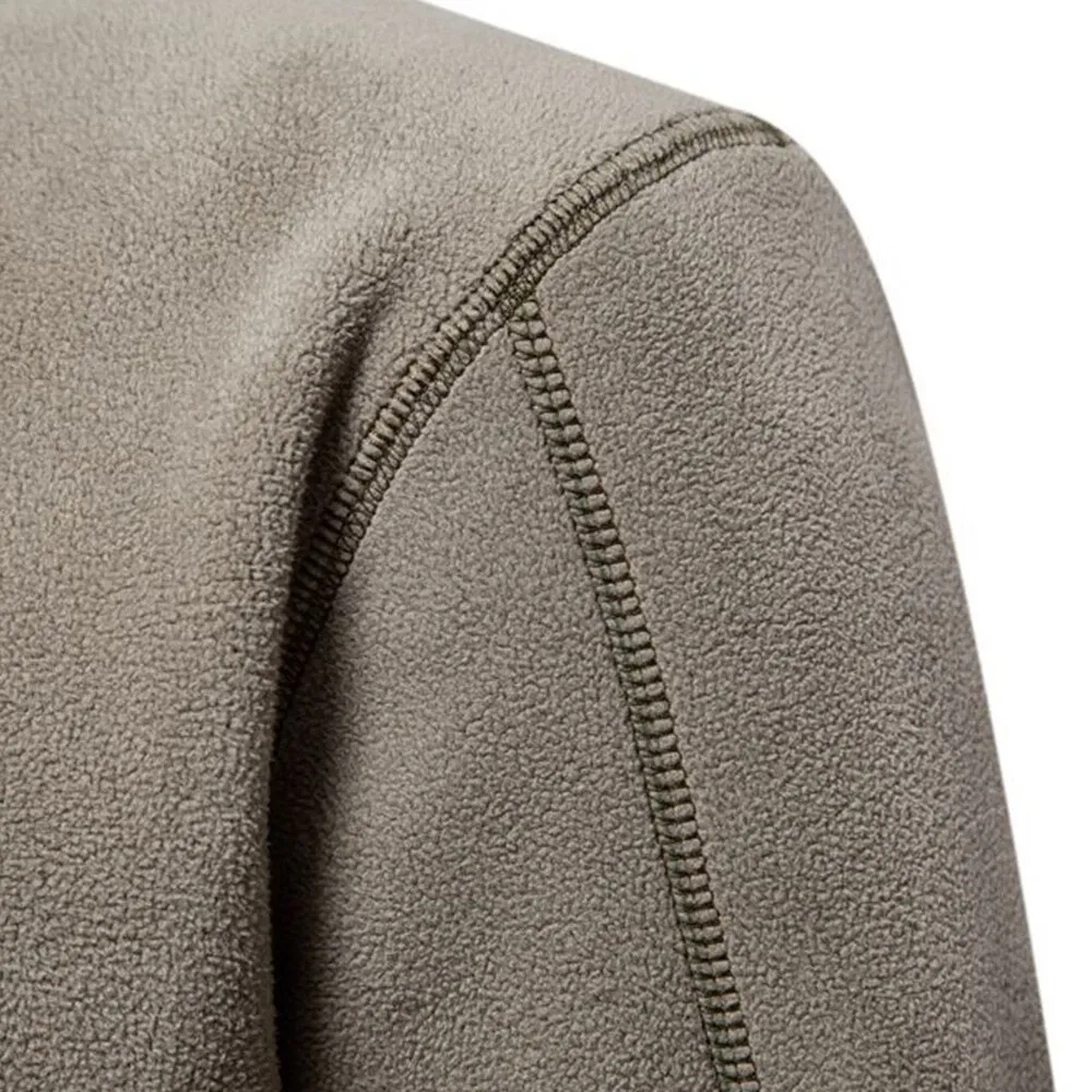 Men's Stand Collar Half Zip Long Sleeve Hoodie Sweatshirt Fleece Pullover