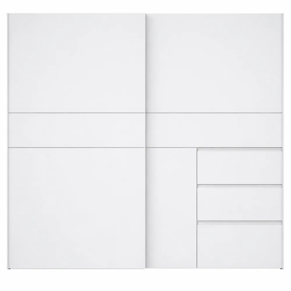 Armadio in Legno Laminato con Ante Scorrevoli e Ripiani Interni, Dimensioni 200,1x200,5x61,2 cm