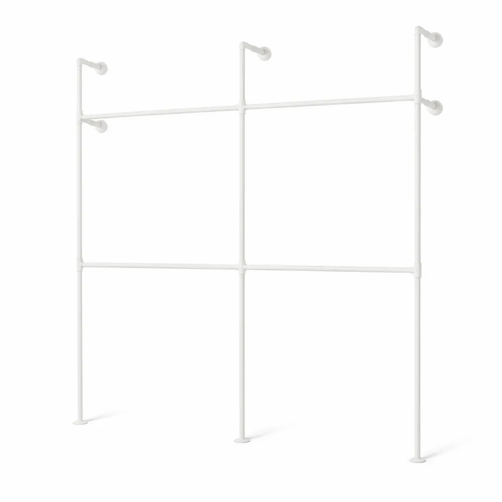 Appendiabiti da Muro 360 kg, Barra Industriale in Metallo Bianco