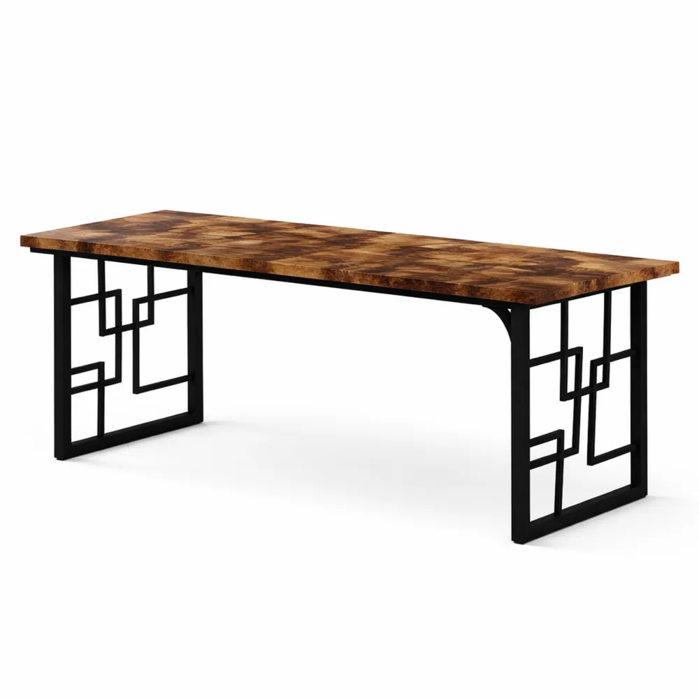 Scrivania Industriale per Ufficio e Casa, Stile Vintage con Struttura in Metallo