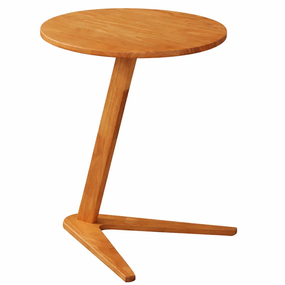 Tavolino Laterale Vintage in Legno Massello con Base Stabile