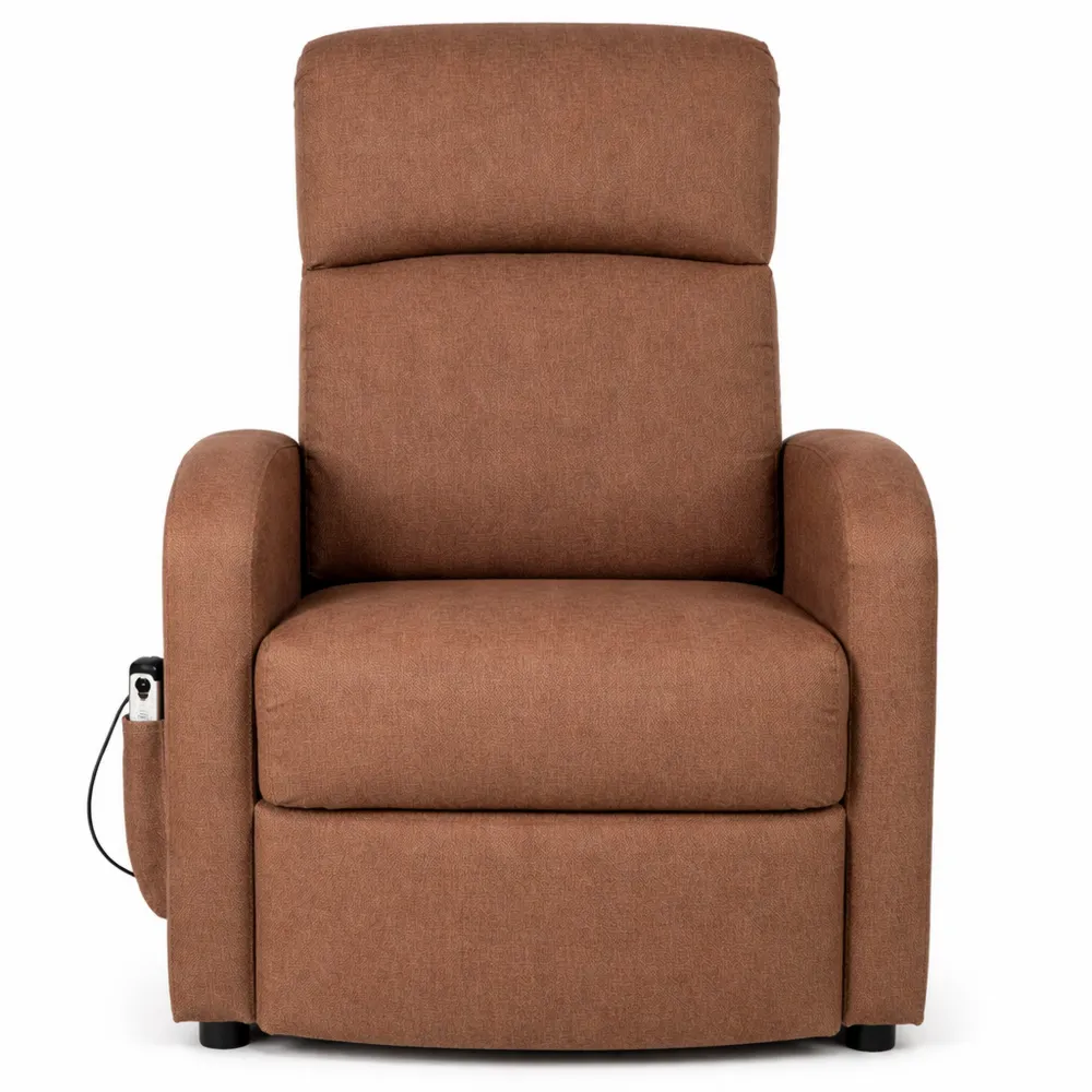 Poltrona Relax Elettrica Reclinabile e Ergonomica in Tessuto per Salotto e Ufficio