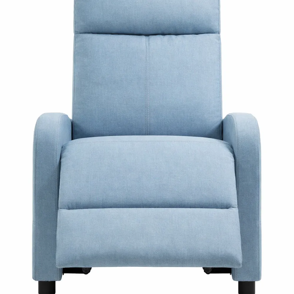 Poltrona Relax Reclinabile con Poggiapiedi per Camera e Soggiorno, Azzurro
