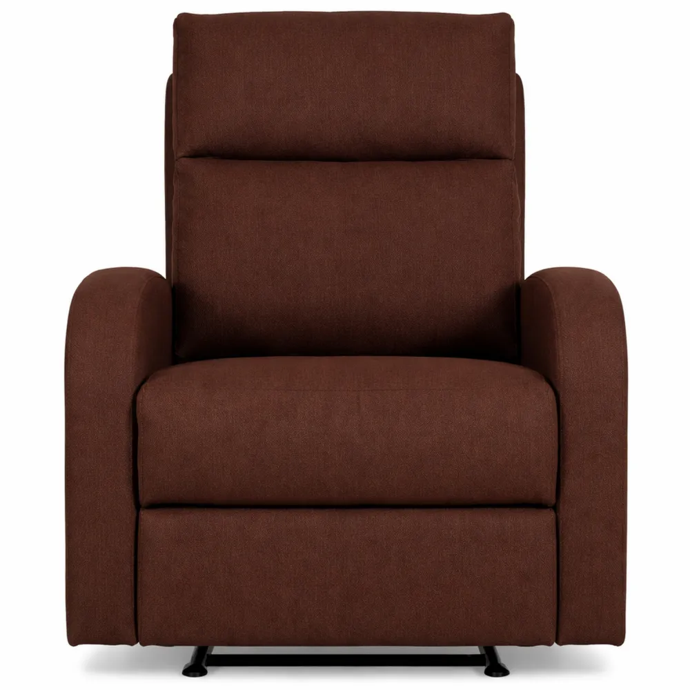 Poltrona Relax Reclinabile con Poggiapiedi in Tessuto Marrone Chiaro Manuale