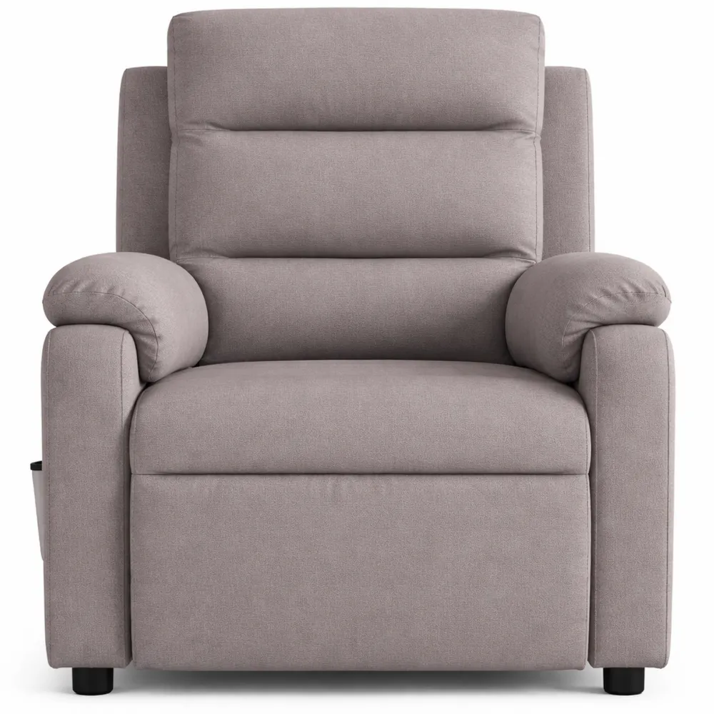 Poltrona Reclinabile Elettrica in Tessuto Tortora