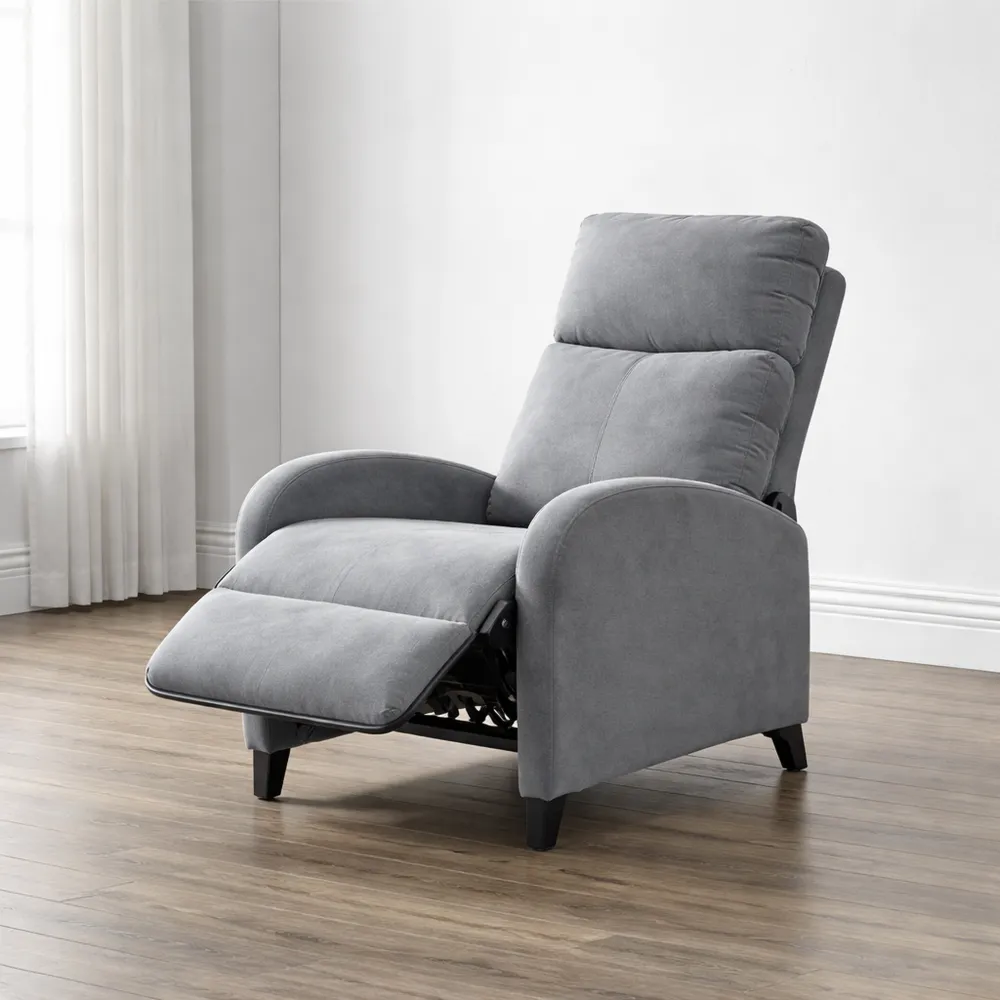 Poltrona Relax Reclinabile in Tessuto Grigio Chiaro