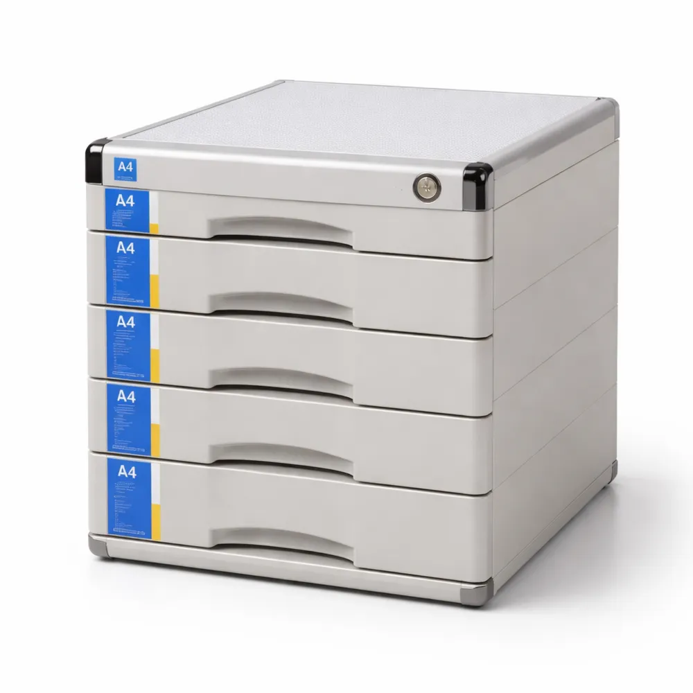 Cassettiera laterale con 6 cassetti e serratura, dimensioni compatte