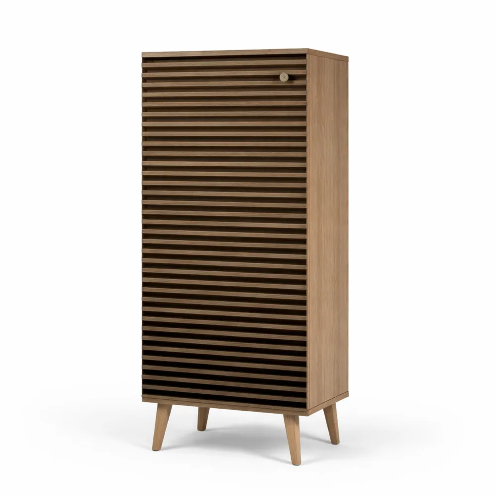 Scarpiera multiuso in legno di quercia 50x38x135 cm