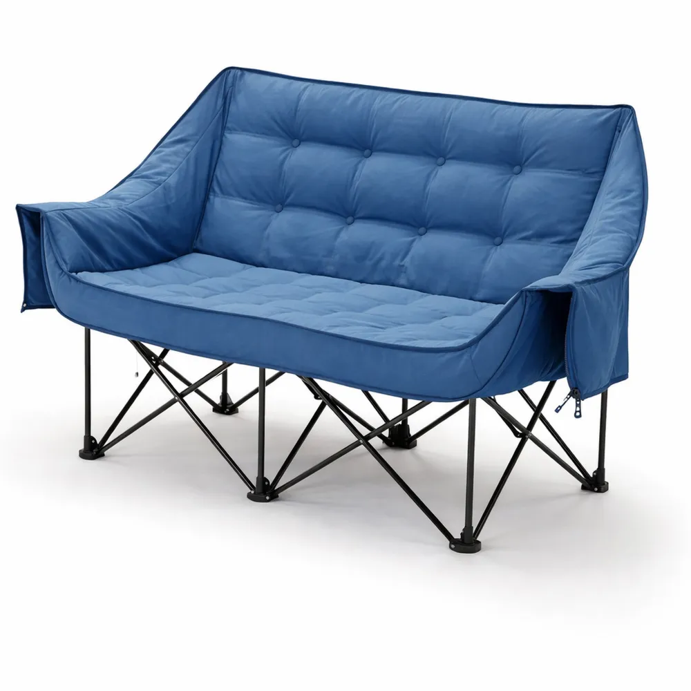 Sedia da campeggio doppia pieghevole per adulti, comoda e lussuosa