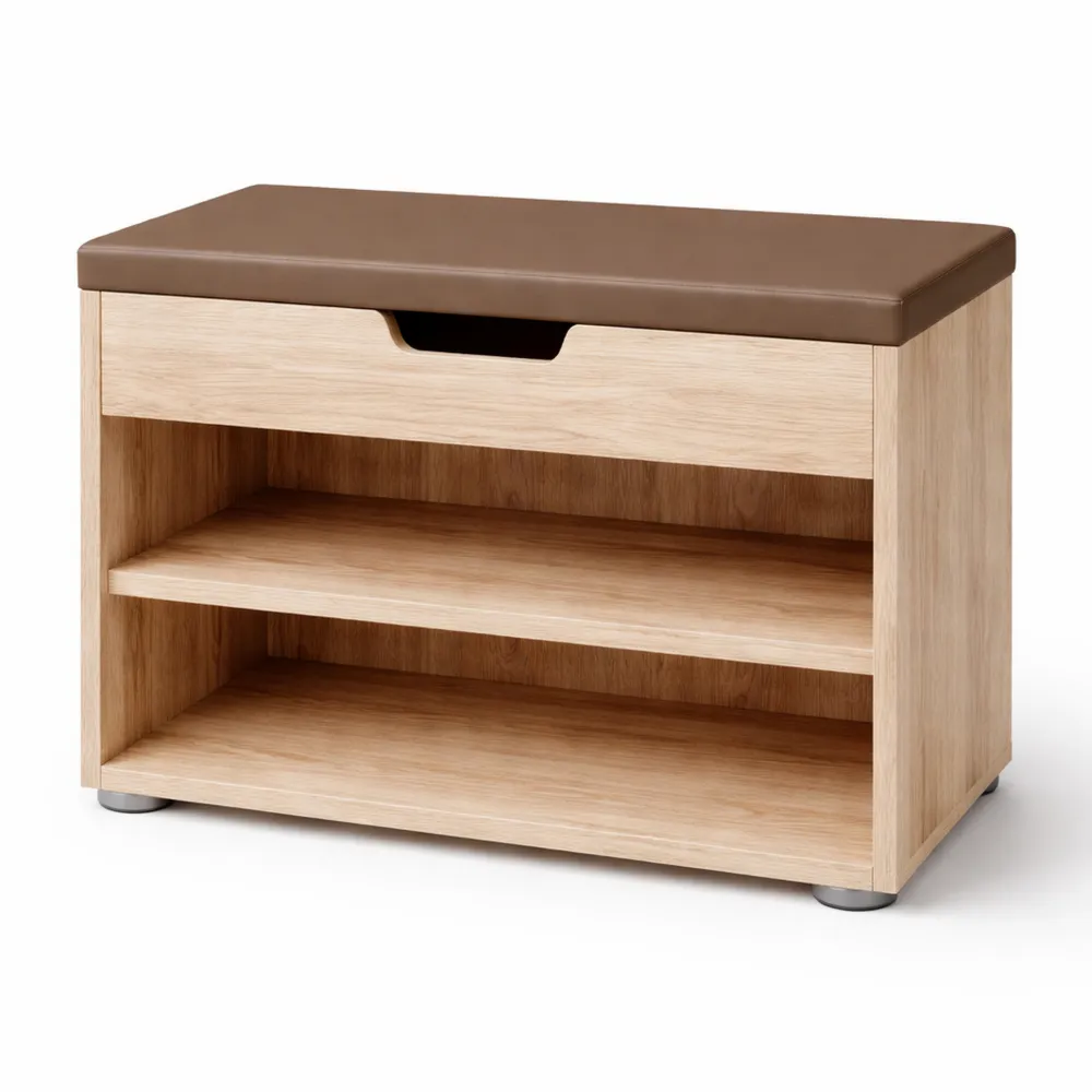 Panca scarpiera da ingresso in legno 60 x 45 cm