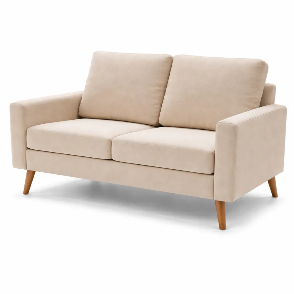 Divano a 2 posti in tessuto crema per salotto