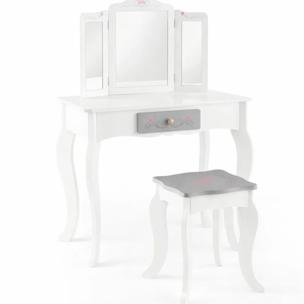 Toeletta da Trucco per Bambine con Accessori e Specchio Triplo