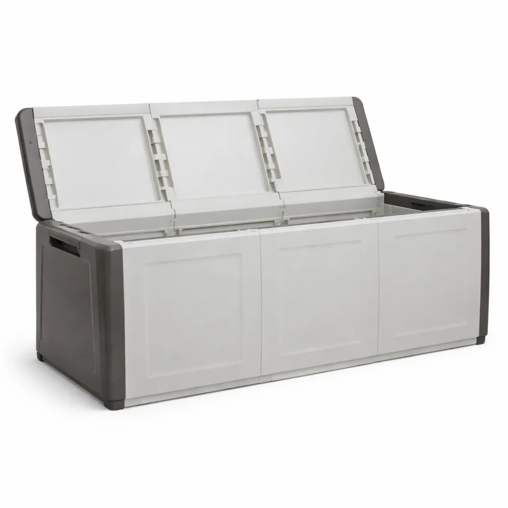 Baule contenitore multiuso, 138x53x57 cm, Beige e Marrone