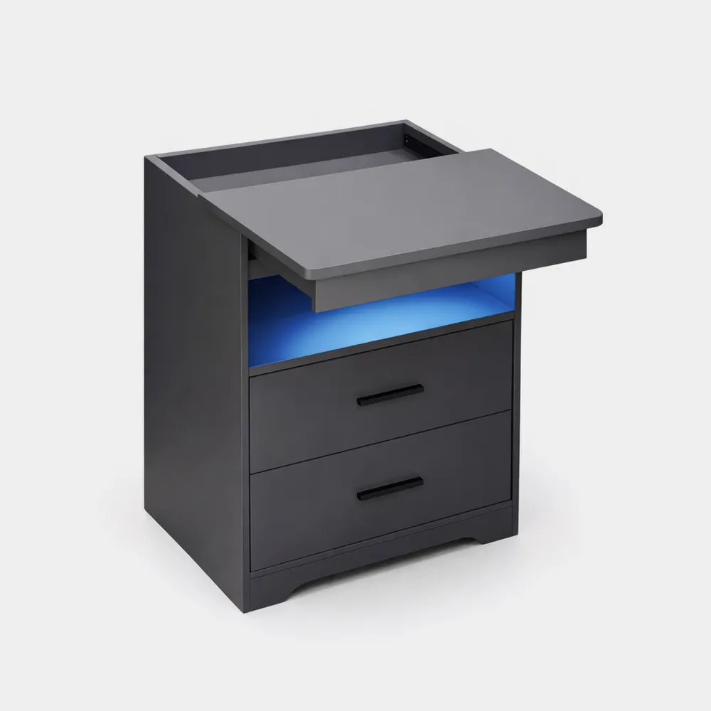 Comodino multifunzione con sensore di movimento e illuminazione LED