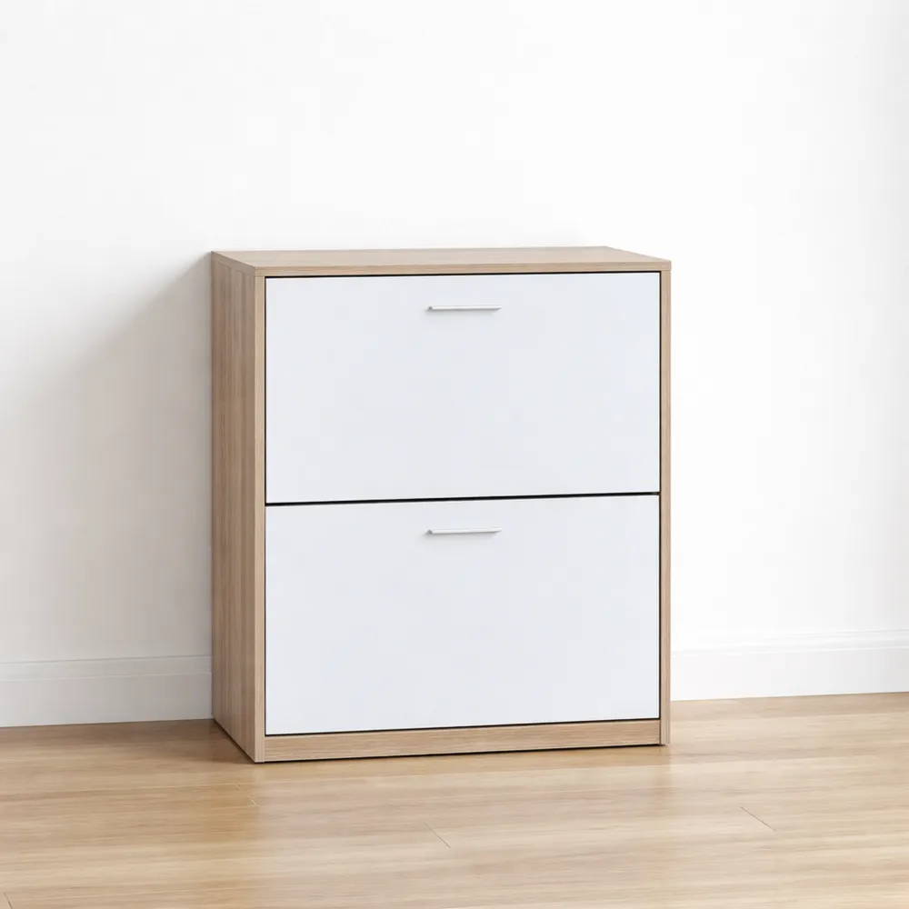 Scarpiera in Legno Laminato a 2 Ante Ribaltabili