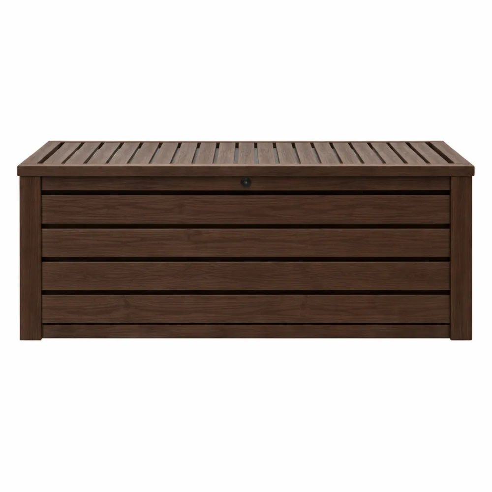 Baule da giardino in effetto legno marrone 570L