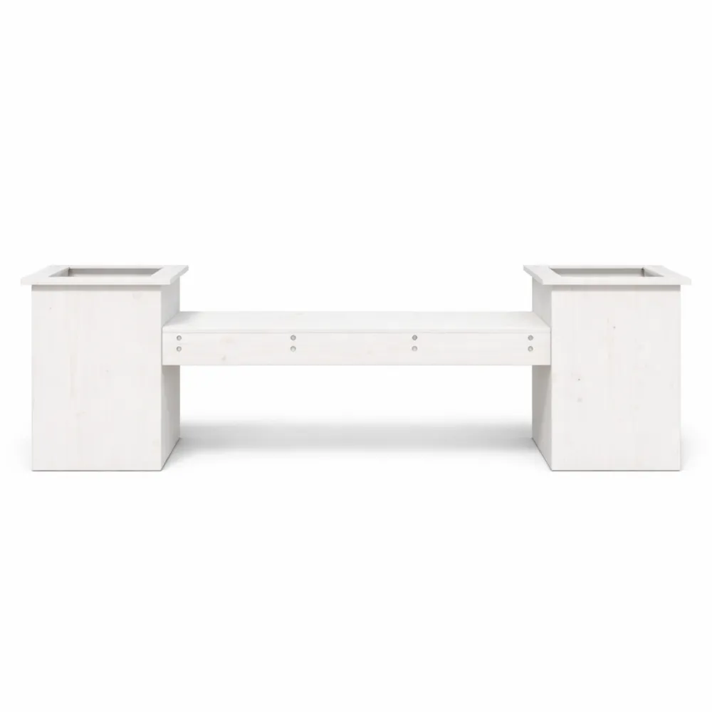 Panchina da Giardino con Fioriere in Legno Massello