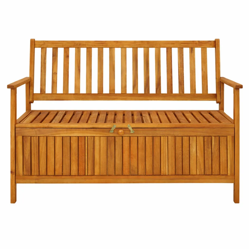 Panchina da Giardino in Legno con Cuscino 120 cm
