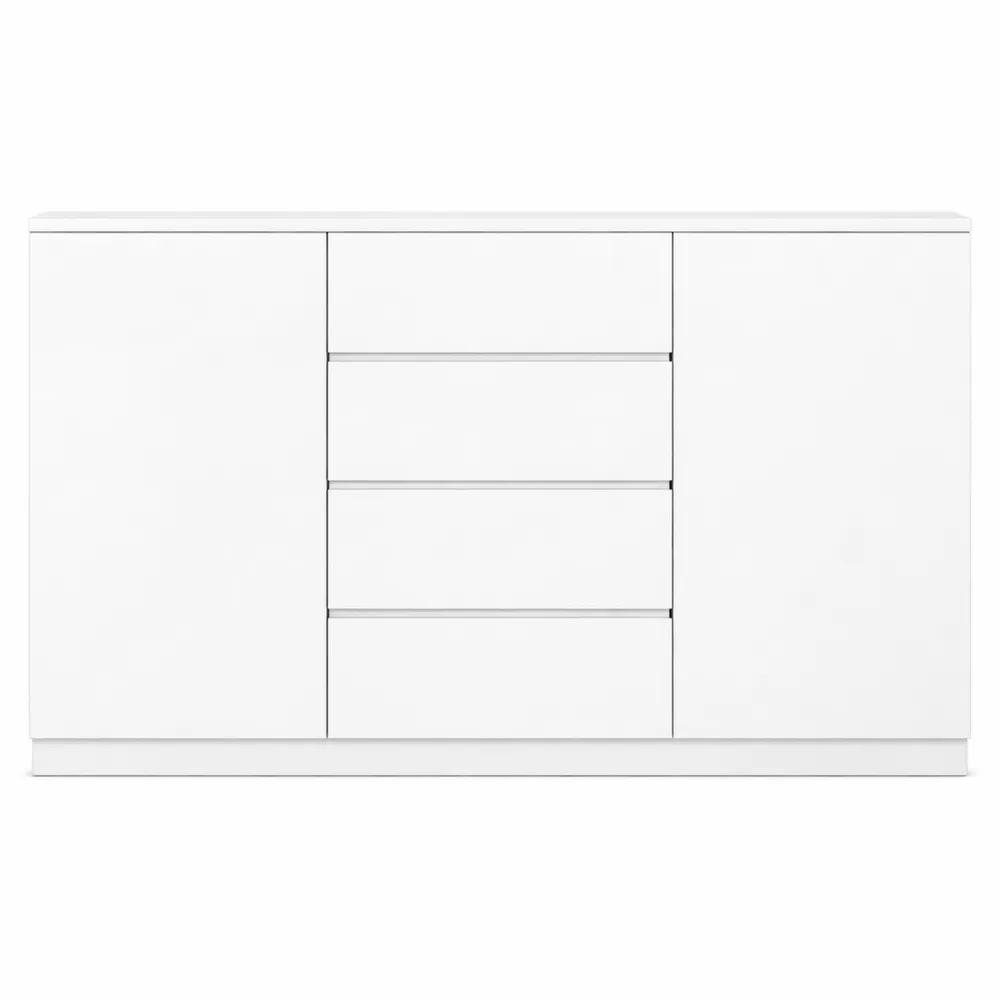 Cassettiera Moderna 4 Cassetti e 2 Ante per Soggiorno e Camera