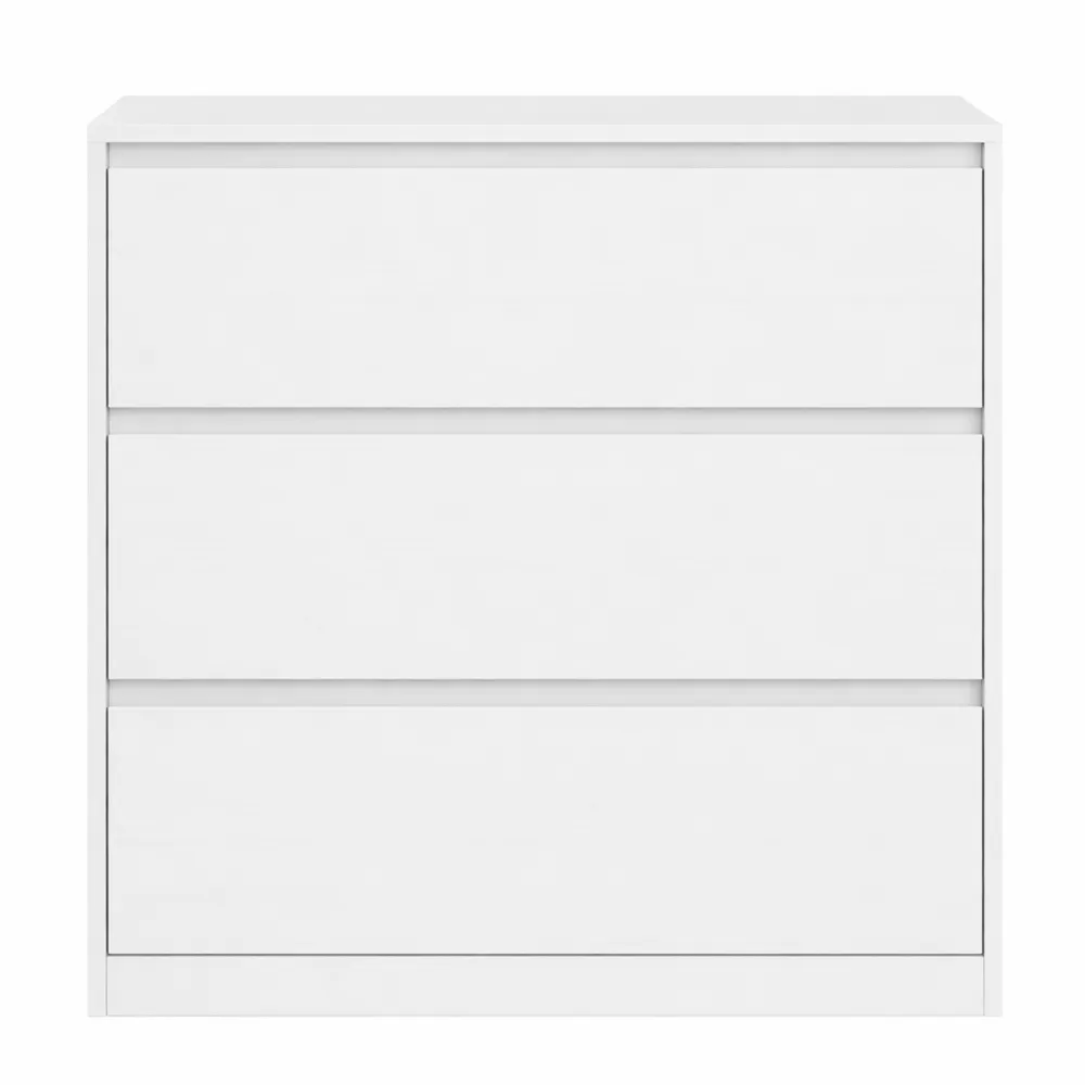 Cassettiera Moderna con 3 Cassetti, 40 x 60 x 75 cm, Bianco Neve