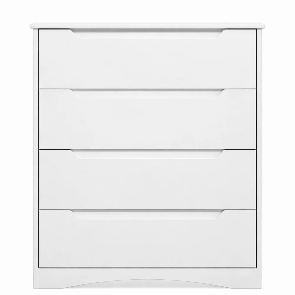 Cassettiera a 4 Cassetti per Camera da Letto e Soggiorno, 82x41x71 cm, Bianco