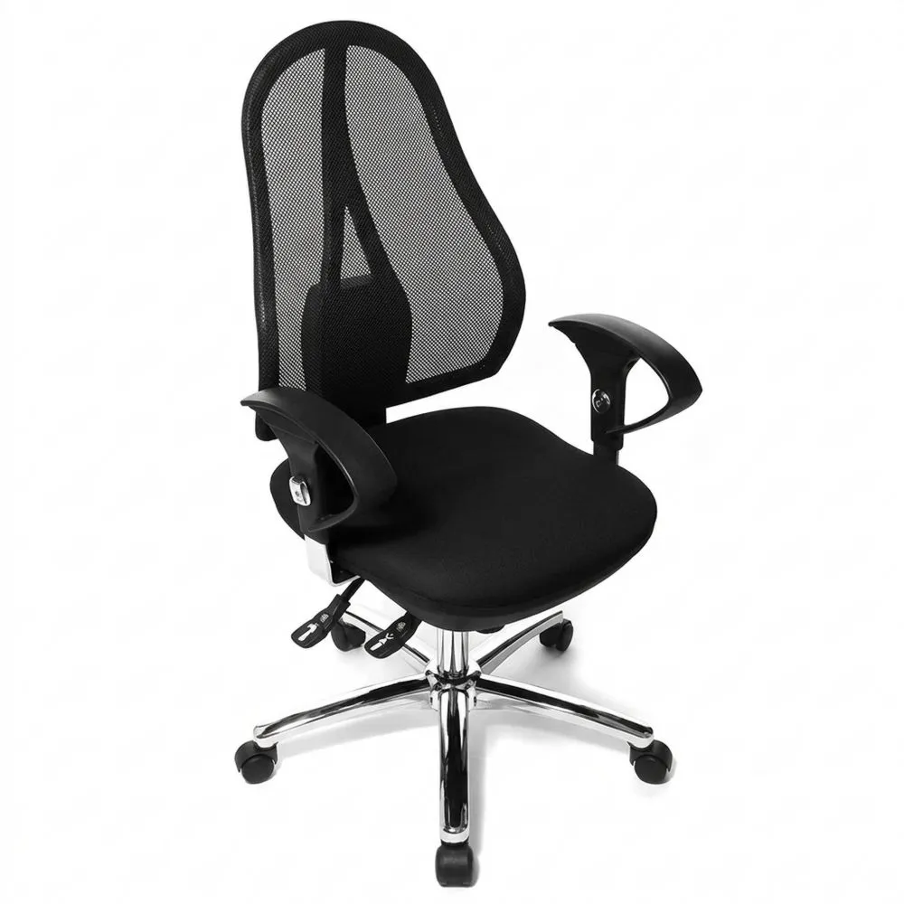 Ergonomischer Bürostuhl mit verstellbaren Armlehnen, schwarz-Urbcalm