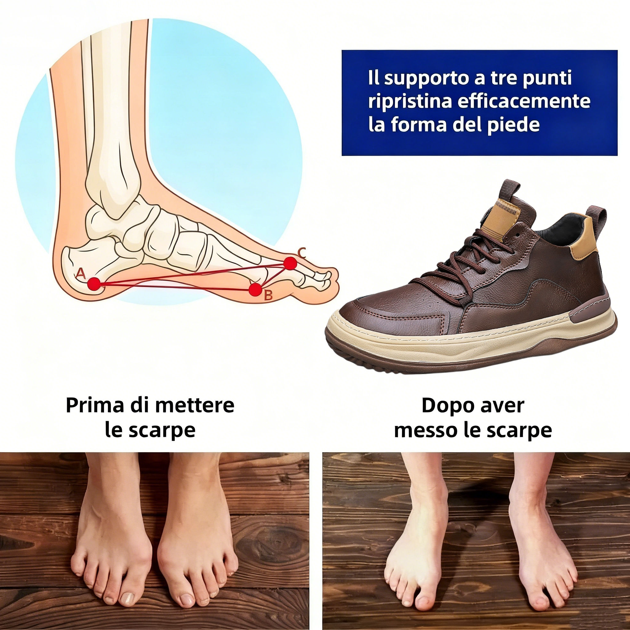 🎁 Offerta Speciale: 50% 🐂 Scarpe ortopediche da uomo, realizzate in pelle di vitello australiana👞 cucite a mano, impermeabili e antiscivolo✅ supporto dell'arco plantare - camminata confortevole