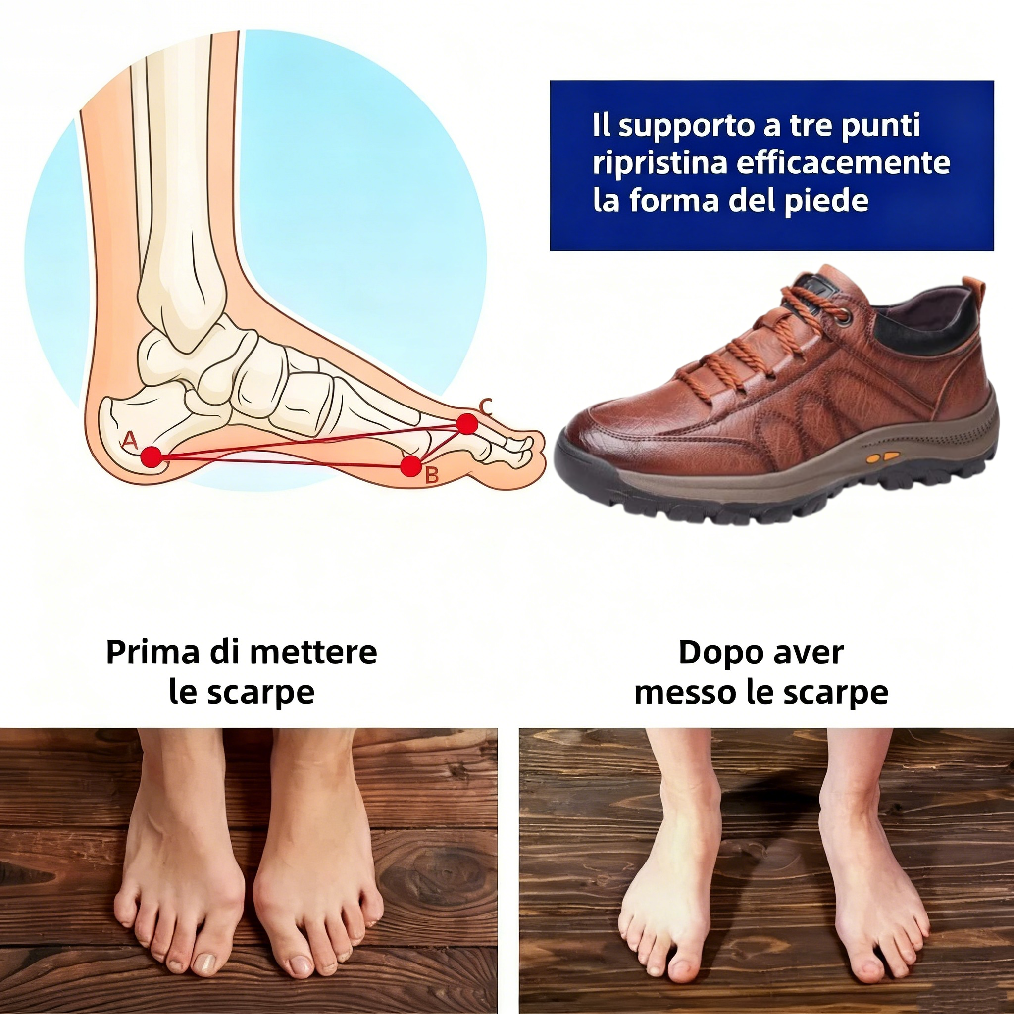 🎁 Offerta Speciale: 50% 🐂 Scarpe ortopediche da uomo, realizzate in pelle di vitello australiana👞 cucite a mano, impermeabili e antiscivolo✅ supporto dell'arco plantare - camminata confortevole