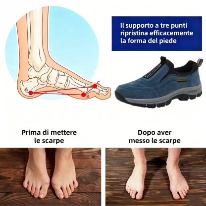 🎁 Offerta Speciale: 50% 🎁 Scarpe Ortopediche da Passeggio da Uomo — In Camoscio Cucito a Mano 👟 Impermeabili e Antiscivolo ✅ Supporto per l'Arco Plantare — Cammina nel Comfort.