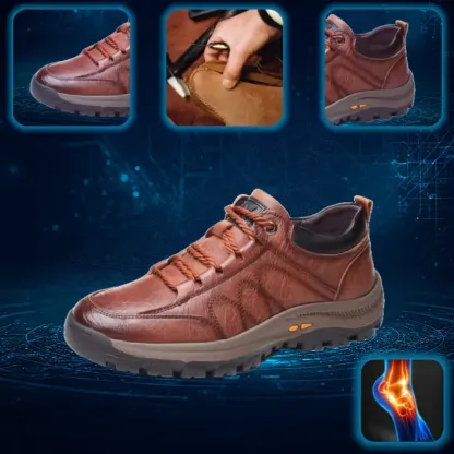 🎁Offerta a tempo limitato🐂 Scarpe ortopediche da uomo, realizzate in pelle di vitello australiana👞 cucite a mano, impermeabili e antiscivolo✅ supporto dell'arco plantare - camminata confortevole