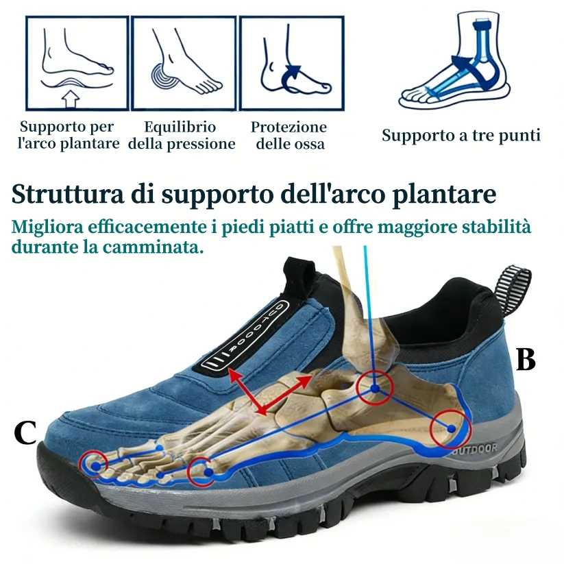 🎁 Offerta Speciale: 50% 🎁 Scarpe Ortopediche da Passeggio da Uomo — In Camoscio Cucito a Mano 👟 Impermeabili e Antiscivolo ✅ Supporto per l'Arco Plantare — Cammina nel Comfort.