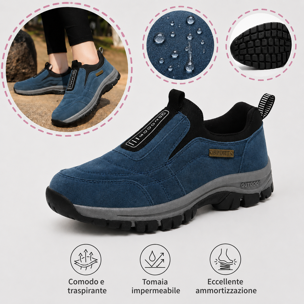 🎁 Offerta Speciale: 50% 🎁 Scarpe Ortopediche da Passeggio da Uomo — In Camoscio Cucito a Mano 👟 Impermeabili e Antiscivolo ✅ Supporto per l'Arco Plantare — Cammina nel Comfort.
