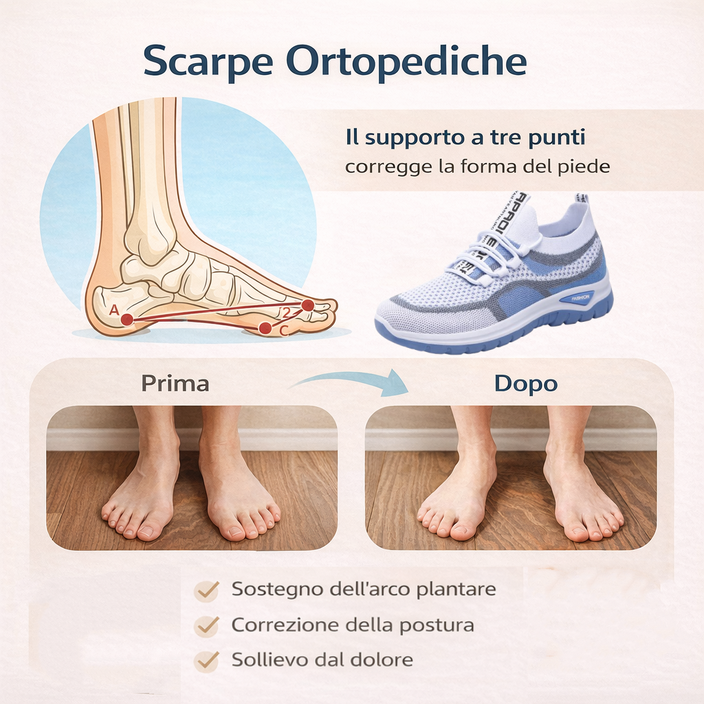 🎁Offerta speciale: 50%⏰ Scarpe ortopediche dal design ergonomico - supporto per l'arco plantare 👞 Alleviano facilmente il dolore ai piedi