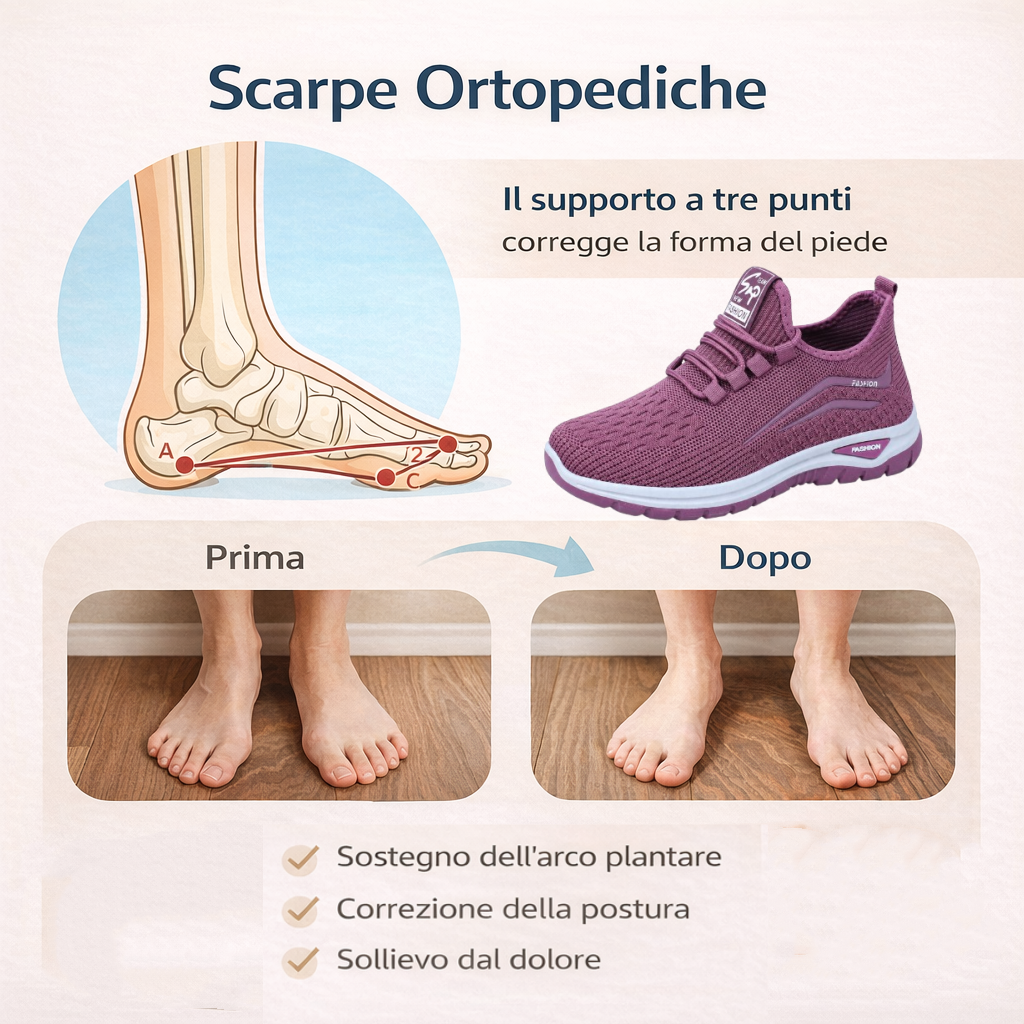 🎁Offerta speciale: 50%⏰ Scarpe ortopediche dal design ergonomico - supporto per l'arco plantare 👞 Alleviano facilmente il dolore ai piedi
