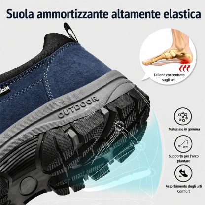 🎁 Offerta Speciale: 50% 🎁 Scarpe Ortopediche da Passeggio da Uomo — In Camoscio Cucito a Mano 👟 Impermeabili e Antiscivolo ✅ Supporto per l'Arco Plantare — Cammina nel Comfort.
