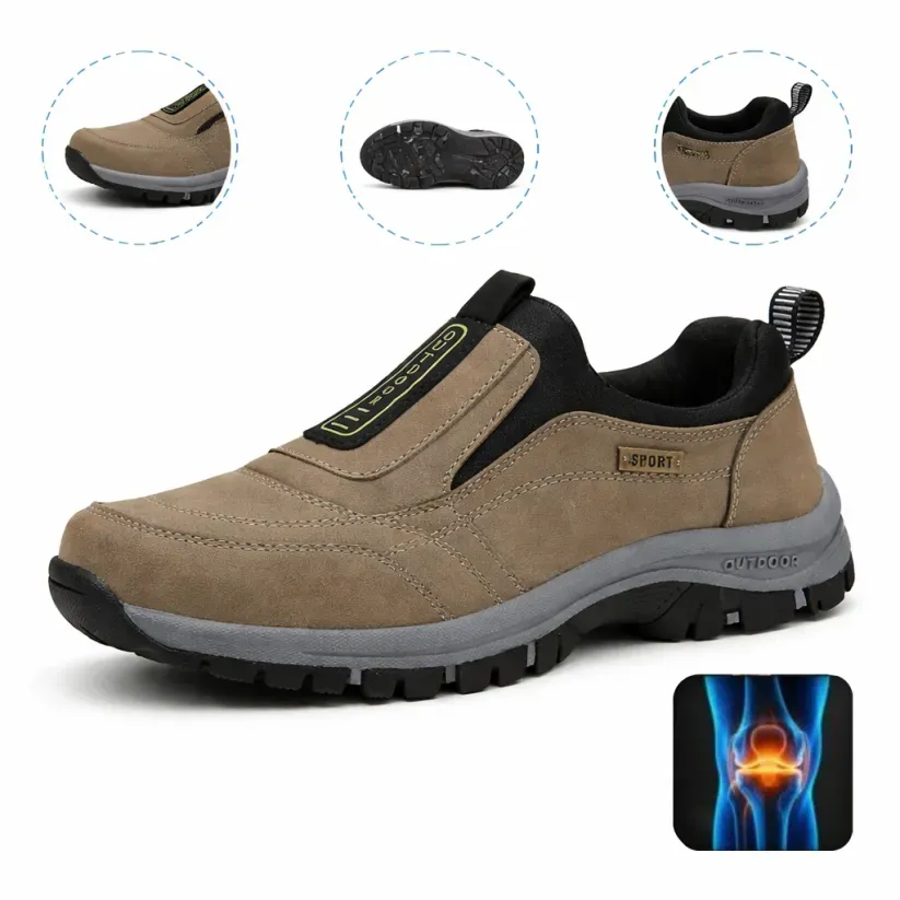 🎁 Offerta Speciale: 50% 🎁 Scarpe Ortopediche da Passeggio da Uomo — In Camoscio Cucito a Mano 👟 Impermeabili e Antiscivolo ✅ Supporto per l'Arco Plantare — Cammina nel Comfort.